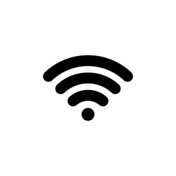 Full Black Curve Lines Phone Signal Wi-fi Indicator Icon Illustration vector