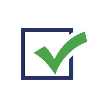 Simple Square Check Mark Checklist Tick Icon Logo Template vector