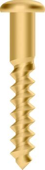 Gold screw rotating against a transparent background, perfectly suited for construction and repair projects, highlighting its spiral threads and robust head for added durability and strength vector
