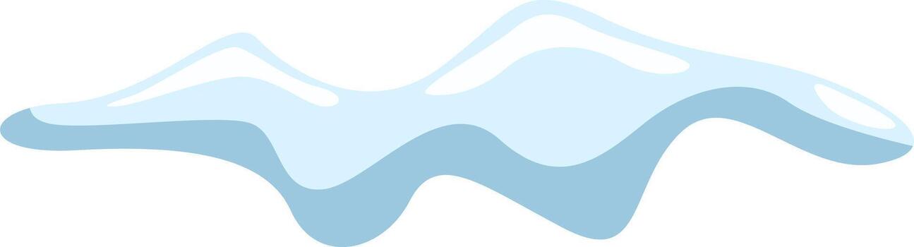 charco de agua con derritiendo nieve es creando un ondulado forma, ideal para representando el final de invierno y el comenzando de primavera o el derritiendo de glaciares debido a clima cambio vector