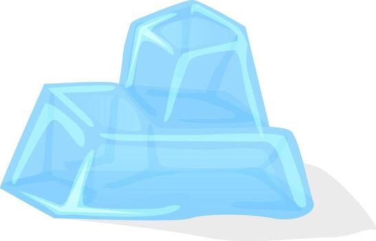derritiendo hielo cubitos combinar a crear un pequeño, ligero azul bloquear de hielo, fundición un delicado sombra en un limpiar blanco fondo, evocando un sentido de frio refresco vector