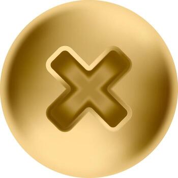 Golden round delete button with cross symbol is closing window, concept of deleting, closing, removing, canceling, negating, user interface, web design, modern technology, and digital interaction vector