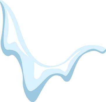 Light blue slime dripping and flowing down, forming an abstract, dynamic shape, creating a sense of motion and fluidity, perfect for representing sticky substances or fantasy concepts vector