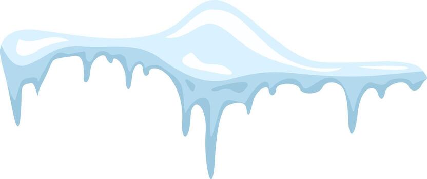 Melting snowdrift creates beautiful icicles against a pristine white background, forming a captivating winter scene perfect for various design projects and seasonal themes vector