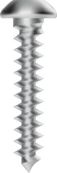 Realistic metallic screw with helical thread rotating on transparent background, creating a visually appealing representation of industrial fastening vector
