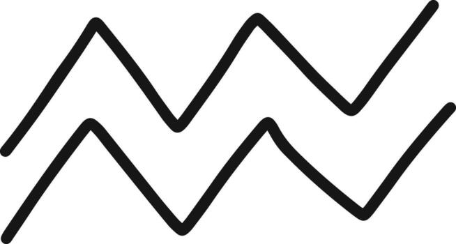 dos paralelo ondulado líneas creando un zig zag modelo son dibujado con un grueso negro marcador en un blanco fondo, creando un sencillo aún visualmente atractivo diseño vector