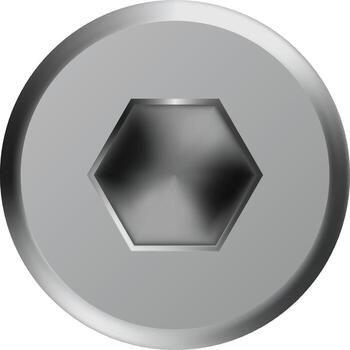 Shiny metallic hexagon socket head cap screw is displayed prominently against a transparent background, emphasizing its industrial design and utility in construction and manufacturing vector