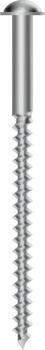 Realistic metallic screw featuring a transparent background, highlighting intricate threading details, perfect for applications in hardware, construction, and DIY projects vector