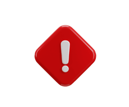 Exclamation sign with red rhombus button icon 3d render concept of alert, warning and wrong icon illustration png