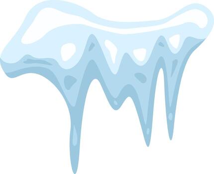 Melting snowdrift forming icicles against a pristine white background, creating a serene winter scene ideal for Christmas and holiday themed projects and designs vector