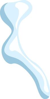 Light blue abstract shape flowing gracefully on a bright white background, evoking a sense of fluidity and motion through smooth curves and soft gradients, creating a serene atmosphere vector