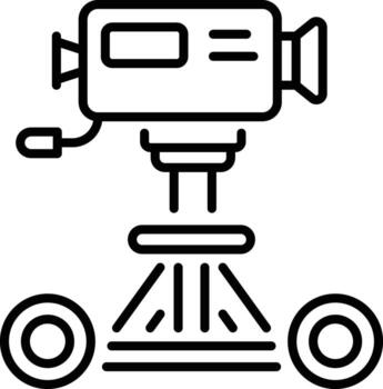 A line style icon showing a buggy camera unit vector