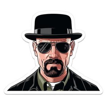 Intense portrait of a man with a fedora and sunglasses isolated on white background, capturing a serious and cool character with a distinctive style and captivating gaze vector