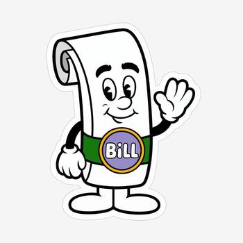Cartoon bill character isolated on white background, waving with a friendly smile, representing finance, payment, and business in a playful and approachable manner vector