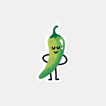 un dibujos animados chile pimienta con un sonriente cara aislado en blanco fondo, creando un linda y juguetón imagen representando alimento, especia, y sano comiendo vector
