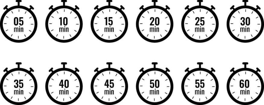 Timer stopwatch icon. time management designs. Label cooking symbols. Countdown timer symbol icons. Sport clock with time meaning. vector