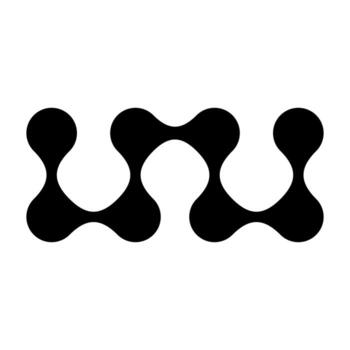 Metaball Connect Dots icon, abstract geometric shape. Connected blobs. illustration. vector