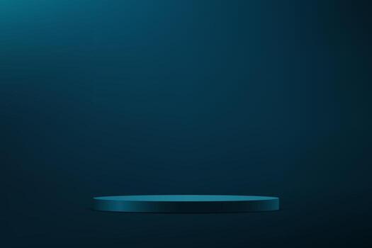 Dark blue background 3d with podium. Empty room with light space for selling products on the website. illustration. vector