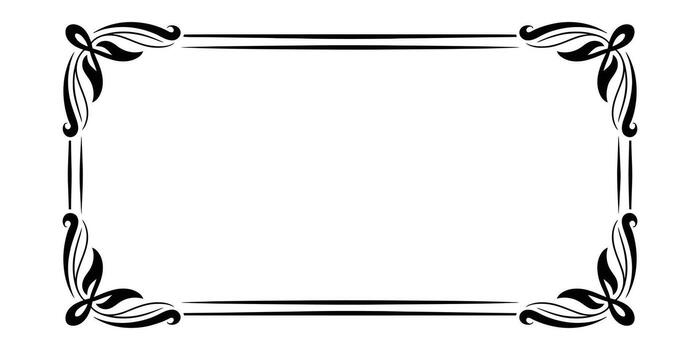 Black and White Flourish Frame Border Classic Decorative Design Element for Invitations, Certificates, and Elegant Presentations vector
