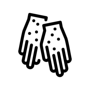 Simple black icon with a theme allergic reaction on the hands vector