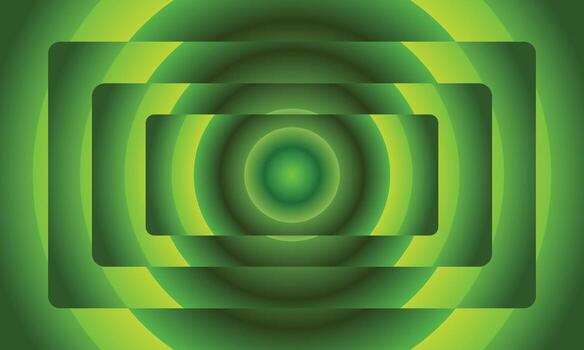 Abstract circle gradient with layered radial design in green gradient colors. vector