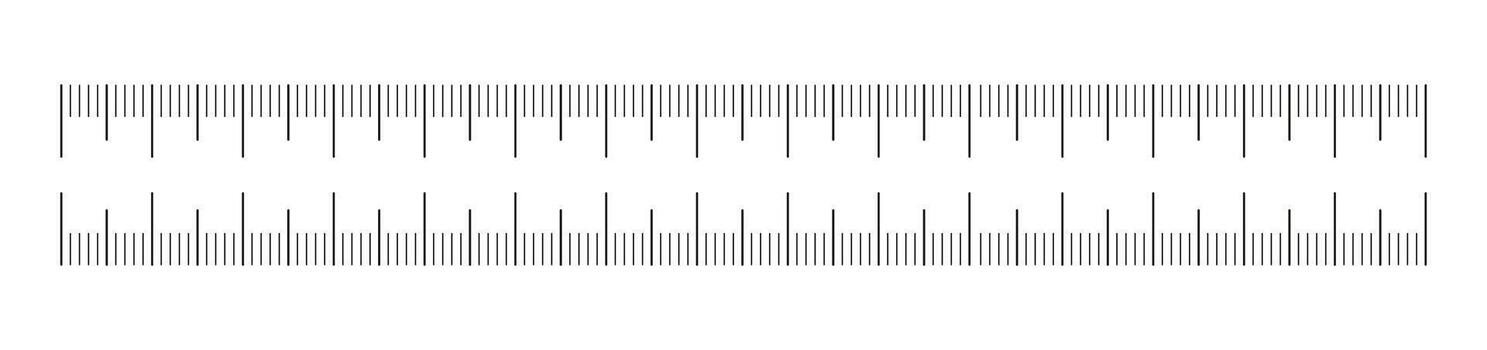Measuring chart with 15 centimeters. Ruler scale 150 mm without numbers. Ruler scale template. Length measurement height, math, distance, Sewing tool template. vector