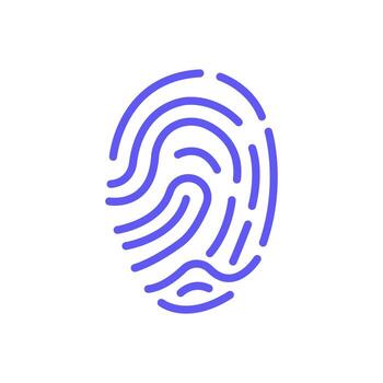 Fingerprint Icon Security Authentication Design vector