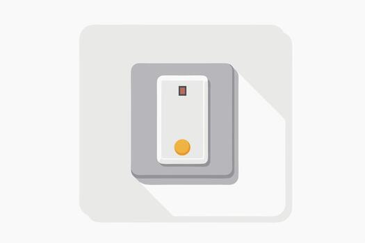 Serene Minimalist Light Switch Icon A Simple, Flat Design Toggle Switch in a Calm White Setting vector