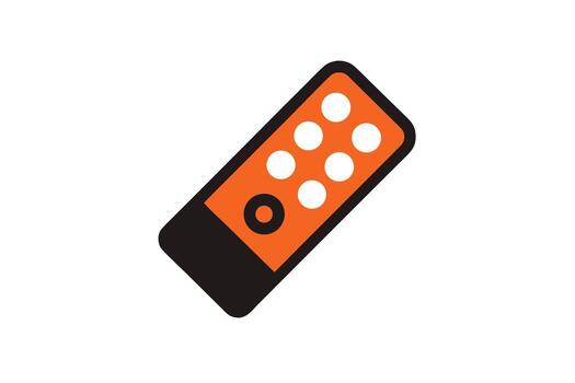Sleek Orange Remote Control Icon A Minimalist Illustration of a Modern Device for Easy Navigation and Entertainment vector