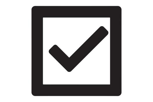 Bold Black Checkmark Inside a Square A Simple, Clean, and Approving Graphic Icon Design - Professional digital artwork with vibrant colors and detailed composition vector