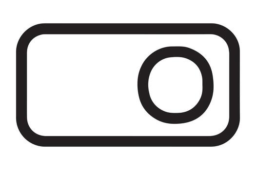 Minimalist Black and White OnOff Toggle Switch Icon Design, Simple User Interface Element, Modern Graphic, Clean Aesthetic, Digital Technology Symbol vector