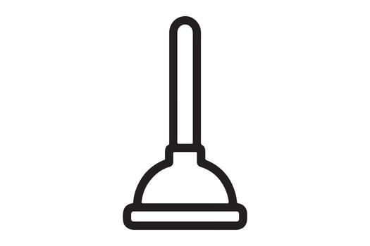 Simple Line Drawing of a Plunger for Plumbing Repair, Clean and Efficient Solution for Clogged Drains vector