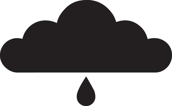 Cloud with rain drop icon, weather symbol vector