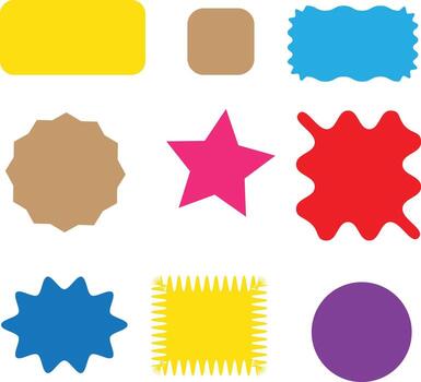 Abstract geometric composition with color palette vector