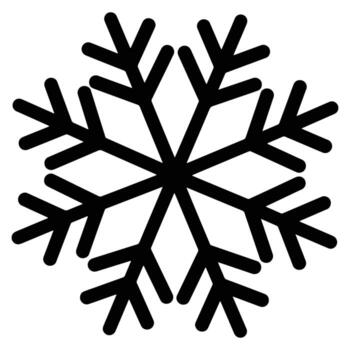 Striking Black Snowflake Icon A Bold, Simple Winter Design for Festive Projects and Cold Weather Branding vector