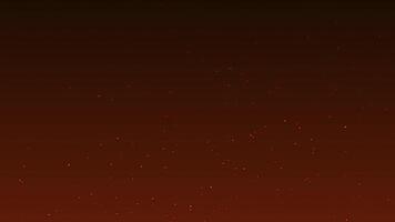 orange och röd damm partiklar flytande på mörk röd bakgrund, slinga animering glöd flyga video