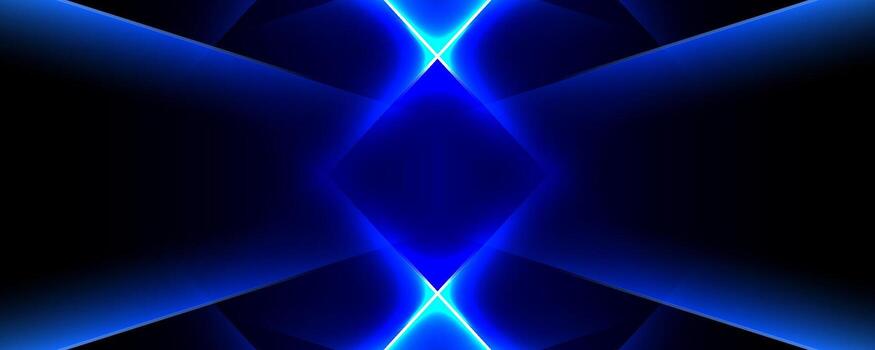 Blue techno abstract background overlap layer on dark space with glowing polygon effect decoration. Modern graphic design element cutout style concept for web banner, flyer, card, or brochure cover vector