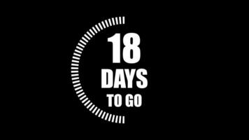 35 days motion graphics running numbers counting animation isolated on black background video
