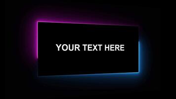 rettangolo telaio bellissimo neon rettangolo forma animazione isolato su nero sfondo video