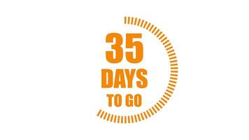 60 days to go motion graphics running numbers counting animation isolated on white background video