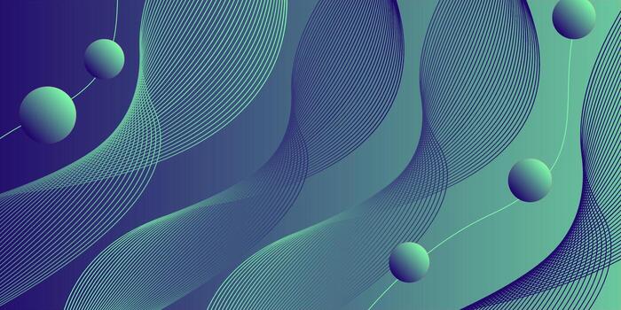 Neon Flow Futuristic Gradient Wave with 3D Spheres vector