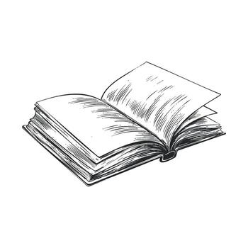 Open book with blank pages for creative design and writing projects vector