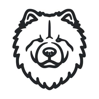 Chow chow dog breed illustration for design projects and media vector