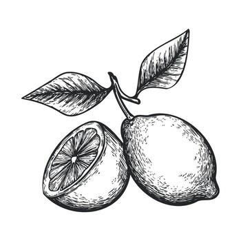 Fresh lemon and lime with leaves for culinary design ideas vector