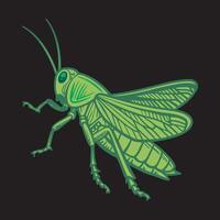 verde saltamontes logo diseño vector