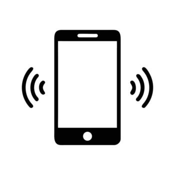 Smartphone Ringing in Black on White Background for Communication and Alert vector