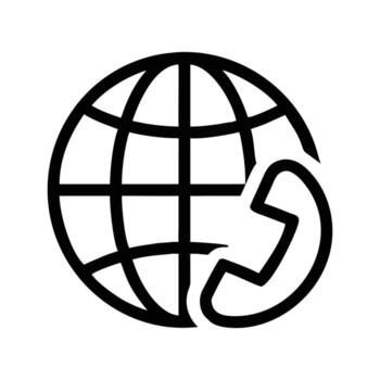 World Globe and Telephone Receiver Icon Design with White Background vector