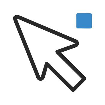 Outline Arrow Pointer with Selection Box Against White Background vector