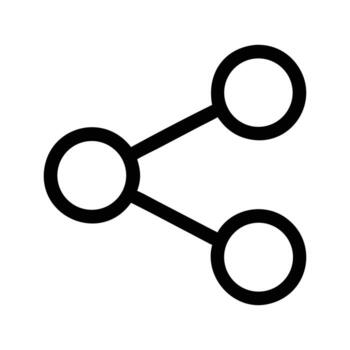 Share Icon, Simple Outlined Symbol with Connected Nodes on White Background vector