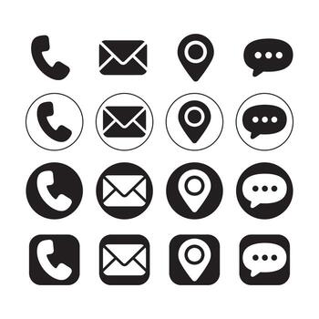 Contact Icons set, Web icons set address, location, number, fax, email, phone, website, message, name, information icon design. vector